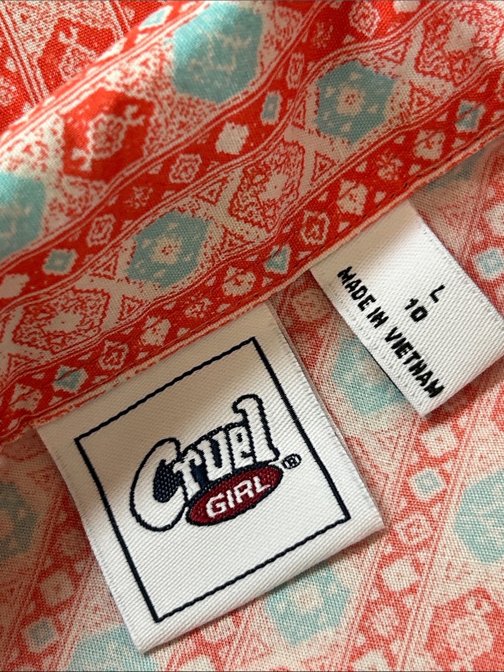 Cruel Girl Western Shirt Sz L/10 w MEASUREMENTS Pearl Snaps, Western Yokes - Picture 3 of 10